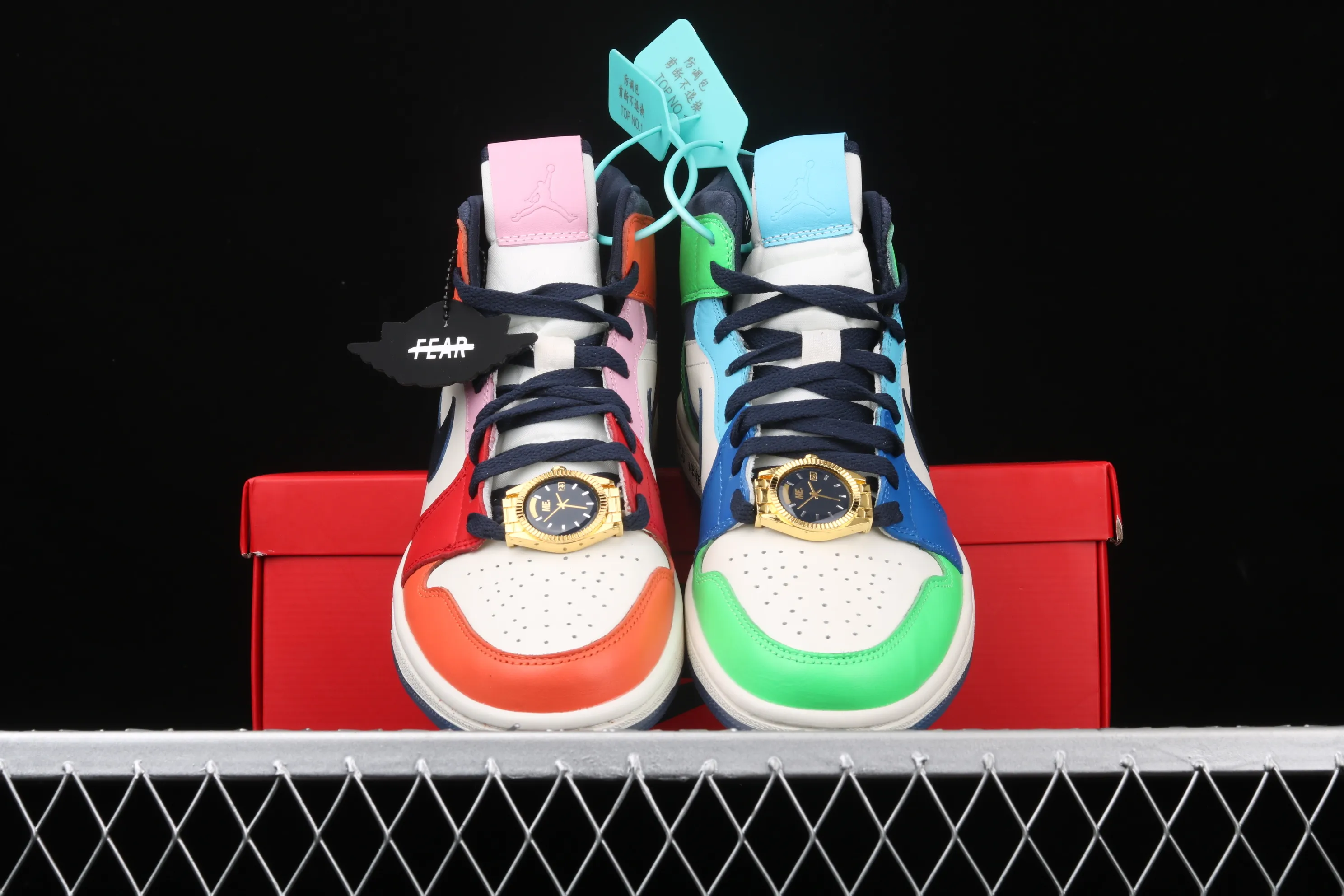 All categories Air Jordan Jordan series basketball shoes Air Jordan 1 Mid different versions Melody Ehsani x Air Jordan 1 Mid "Fearless" AJ1 Joe 1 watch orange and green mandarin duck CQ7629-100